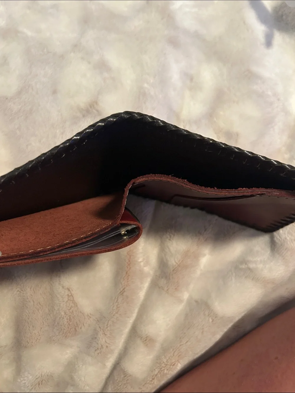 Hand-Tooled Leather Bifold Wallet - Brown